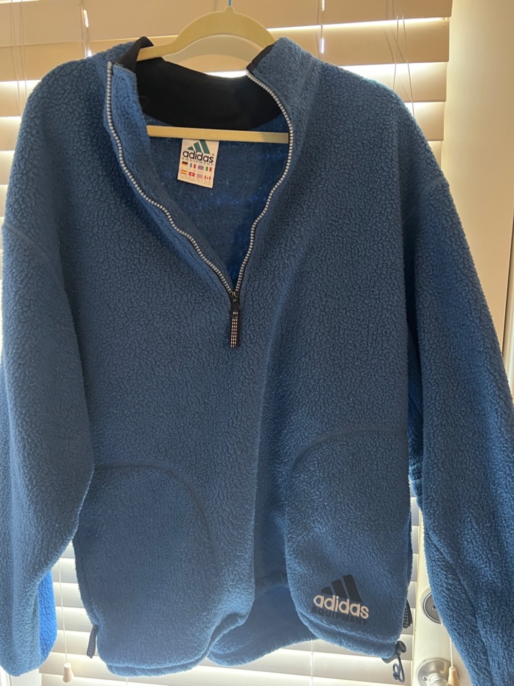 Vintage 00’s adidas Blue Sherpa Half-Zip Pullover sz Fit L